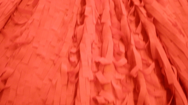 5.Red Chiffon Fringe Fabric